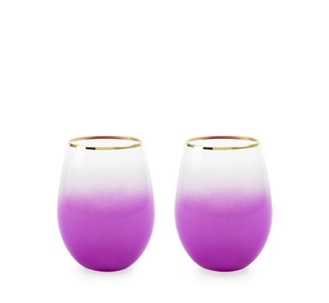 5787 Stemless Wine And Cocktail Glass Bar, Purple