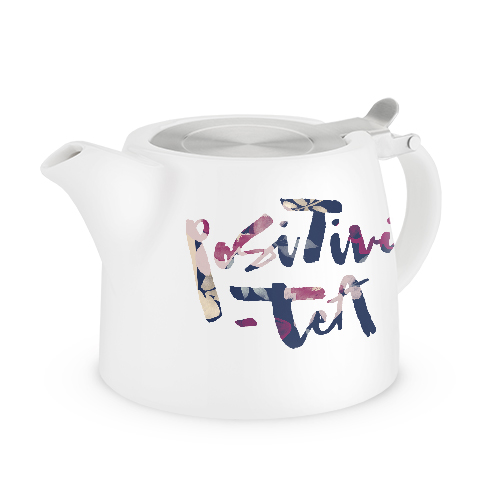5840 20 Oz Harper Positivi-tea Ceramic Teapot & Infuser, White