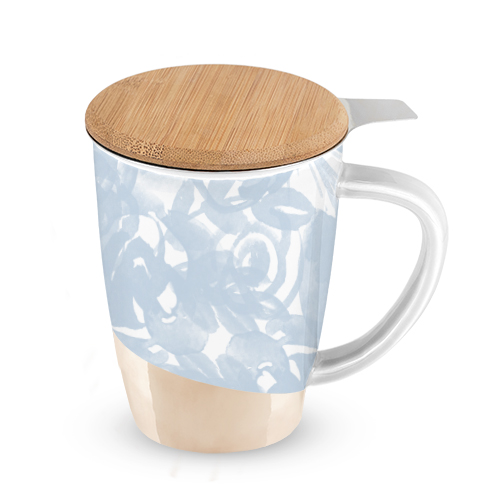 5844 12 Oz Bailey Dusty Blue Ceramic Tea Mug & Infuser