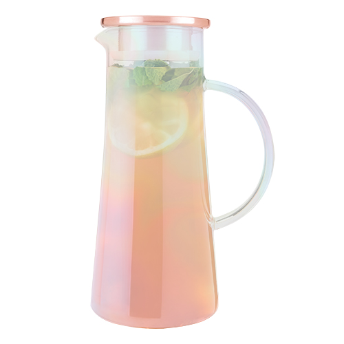 5874 1.5 Litre Charlie Iridescent Glass Iced Tea Carafe, Clear