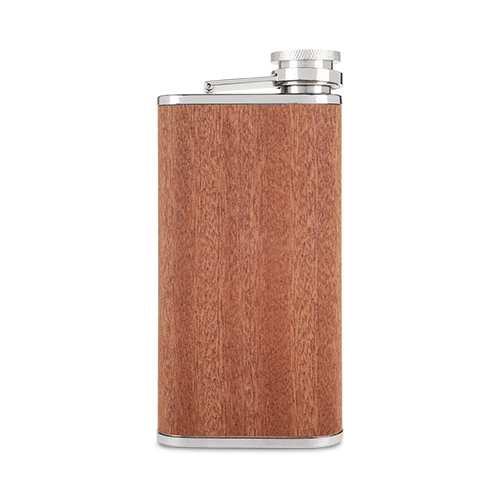 3869 Wood Veneer & Stainless Steel Flask, Wood