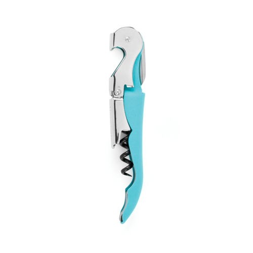 4348 Soft Touch Blue Double Hinged Corkscrew