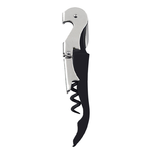 4351 Soft Touch Black Double Hinged Corkscrew