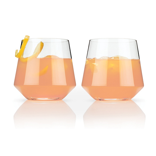 4527 Raye Crystal Cocktail Tumblers, Clear - Set Of 2