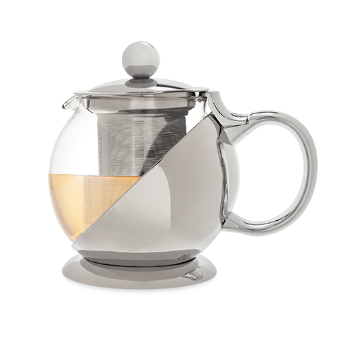5059 24 Oz Shelby Stainless Steel Wrapped Teapot & Infuser
