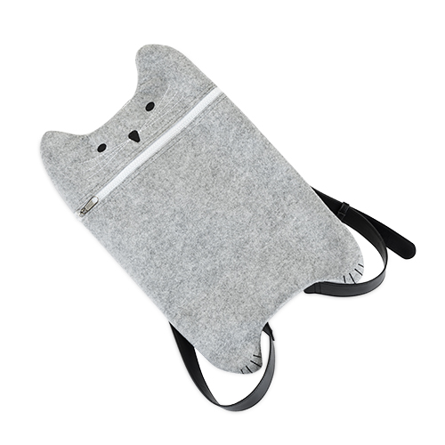 5152 Grey Felt Cat Bag