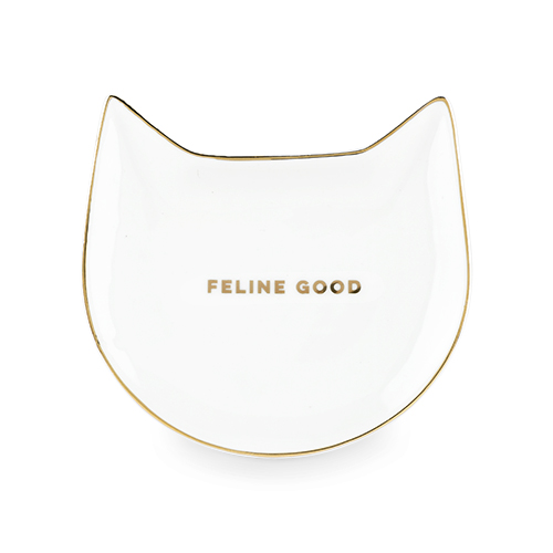 5496 Feline Good - White Cat Tea Tray