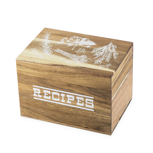 5545 Pantry Herb Garden Wood Recipe Box