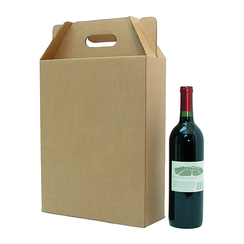 47337 3 Bottle Corrugate Wine Carryout, Brown