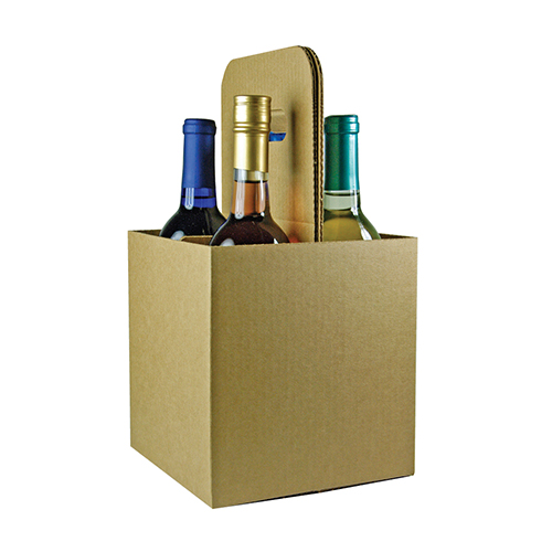 47400 4 Bottle Open Wine Carryout, Brown