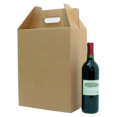 47669 6 Bottle Corrugate Wine Carryout, Brown