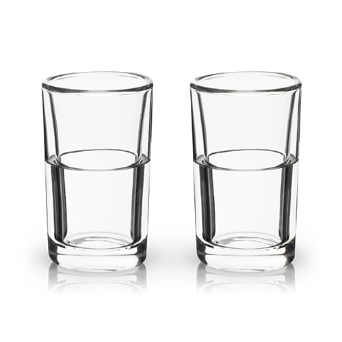 7336 Glacier - Double Walled Chilling Shot Glasses, Clear - Set Of 2
