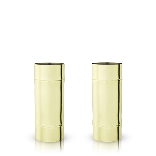 7638 Pacific - Bamboo Highball Glasses, Gold - Set Of 2