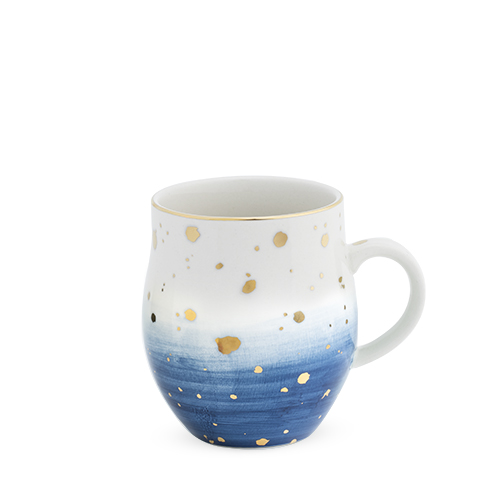 7757 14 Oz Brynn Speckle Ceramic Mug, Blue
