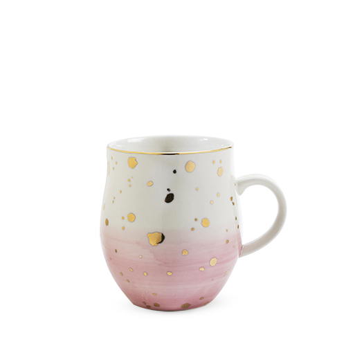 7761 14 Oz Brynn Speckle Ceramic Mug, Pink