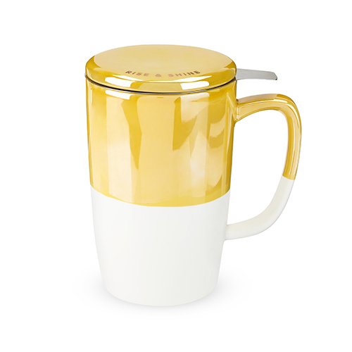 7841 18 Oz Delia Tea Mug & Infuser, Yellow