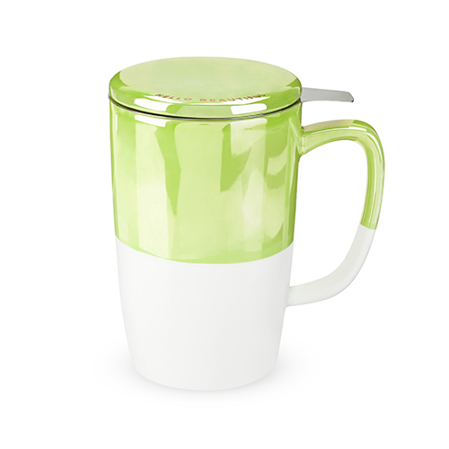 7842 18 Oz Delia Tea Mug & Infuser, Green