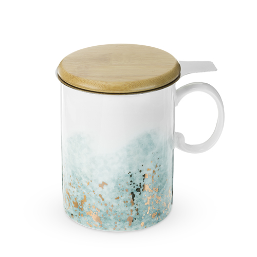 8079 12 Oz Bennett Ceramic Tea Mug & Infuser, Blue