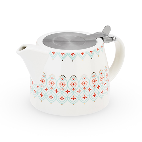 8192 20 Oz Harper Arabesque Teapot & Infuser, Multicolor