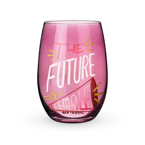 8260 12 Oz The Future Is Female Stemless Wine Glass, Purple