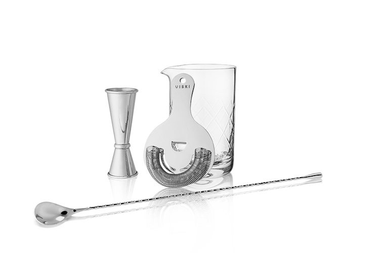 5307 Professional Mixologist Barware Gift Set, Silver - Set Of 4