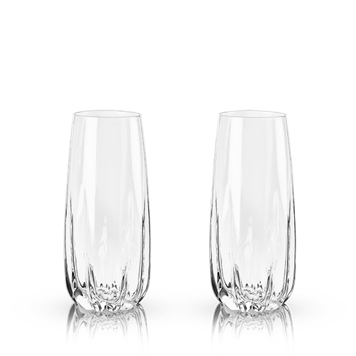 5318 8 Oz Raye Crystal Cactus Champagne Flutes, Clear - Set Of 2