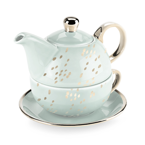 5857 Addison Champagne Dots Tea For One Set, Green