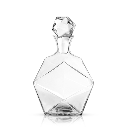5404 40 Oz Raye Faceted Crystal Liquor Decanter, Clear