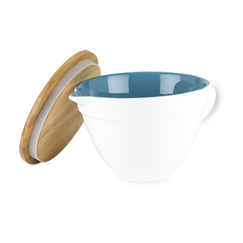 5527 2 Qt. Pantry Ceramic Batter Bowl With Lid, White