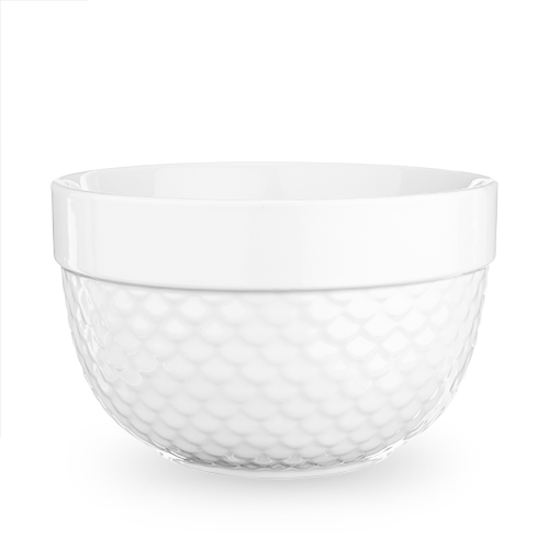 5546 5 Qt. Pantry Mermaid Textured Ceramic Mixing Bowl, White