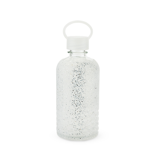 6311 Glimmer Glitter Silicone Water Bottle, Silver