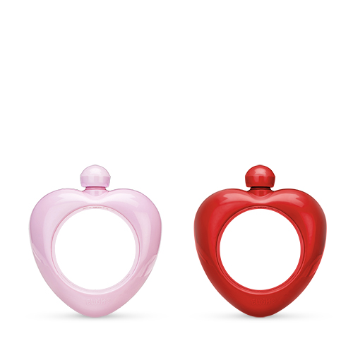 6330 Amour Heart Shaped Plastic Bangle Flask, Pink