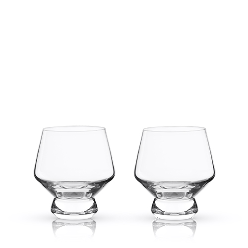6448 8 Oz Raye Footed Punch Cups, Clear - Set Of 2
