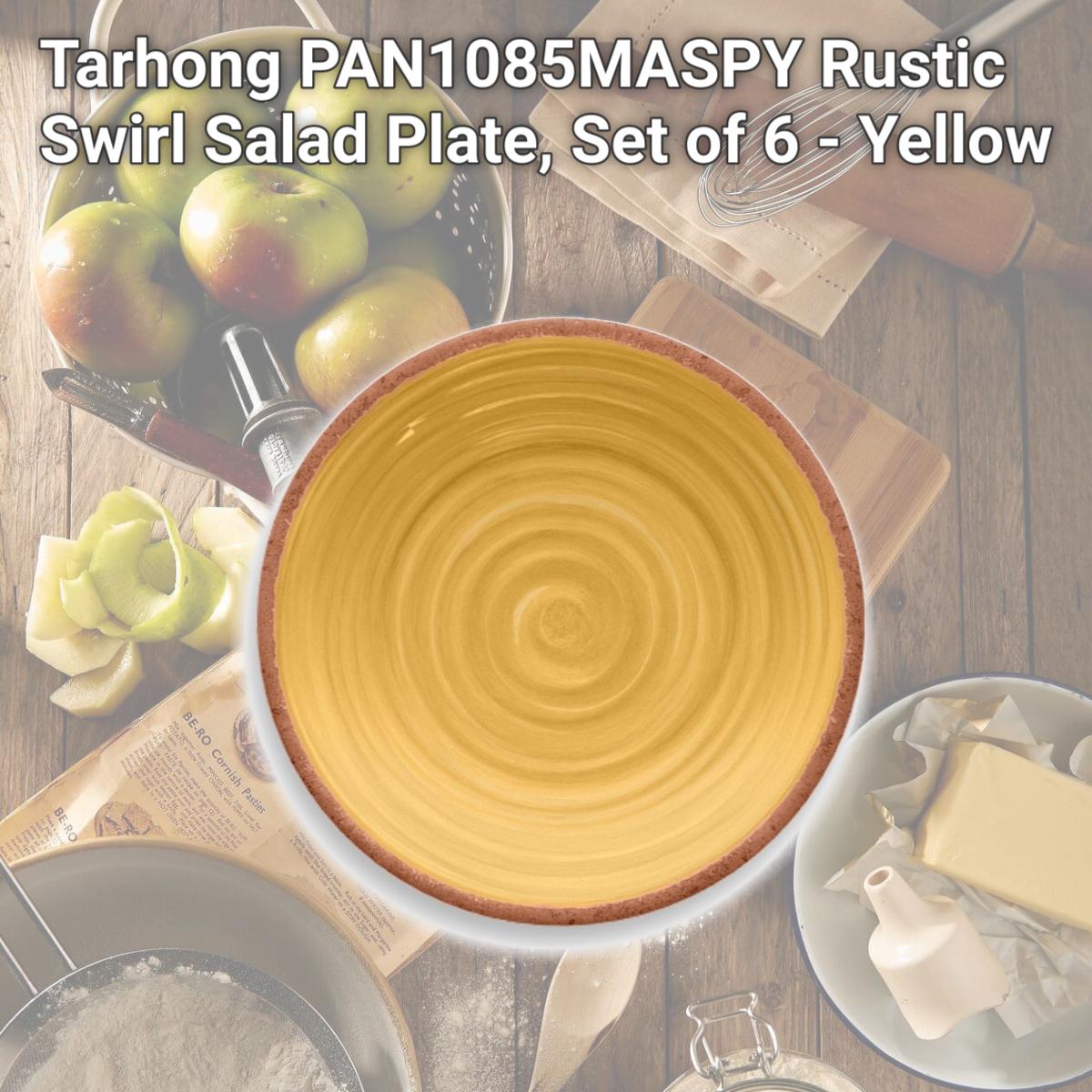 Picture of Tarhong PAN1085MASPY Rustic Swirl Salad Plate, Set of 6 - Yellow