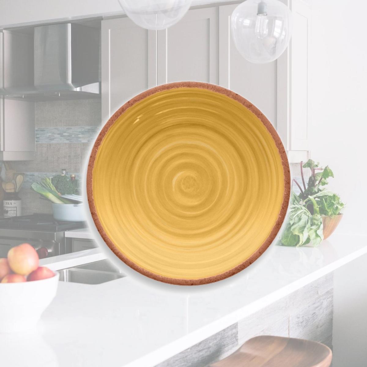 Picture of Tarhong PAN1085MASPY Rustic Swirl Salad Plate, Set of 6 - Yellow
