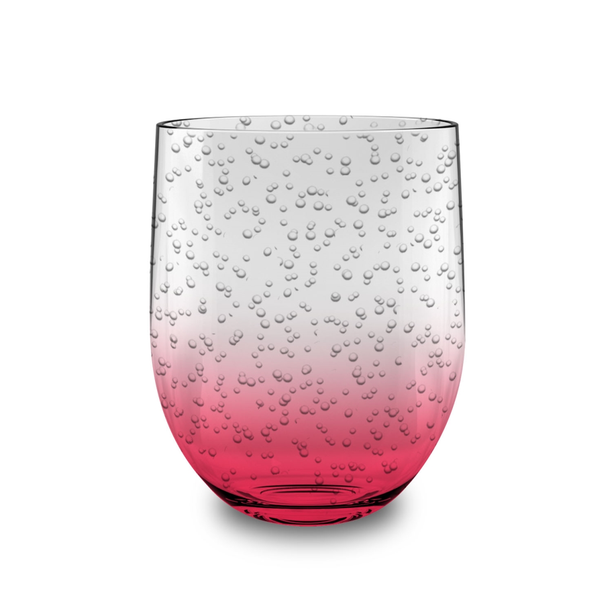 Pssgb016sgr 16 Oz Bubble Stemless Hibiscus, Set Of 6 - Pink