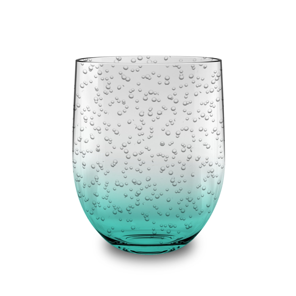 Pssgb016sglb 16 Oz Bubble Stemless, Set Of 6 - Teal