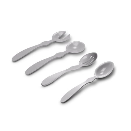 Tmss7121ssg Florence Serving Set For Solid Serving, Slotted Serving Spoon & Rest, Set Of 2 - Grey