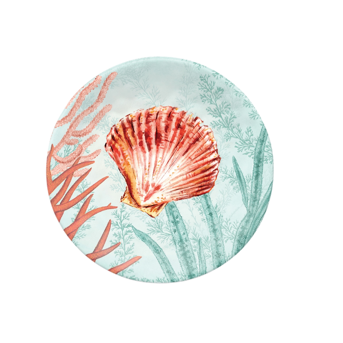 Pvi1068apcrw Reef Appetizer Plate, Set Of 6 - Coral