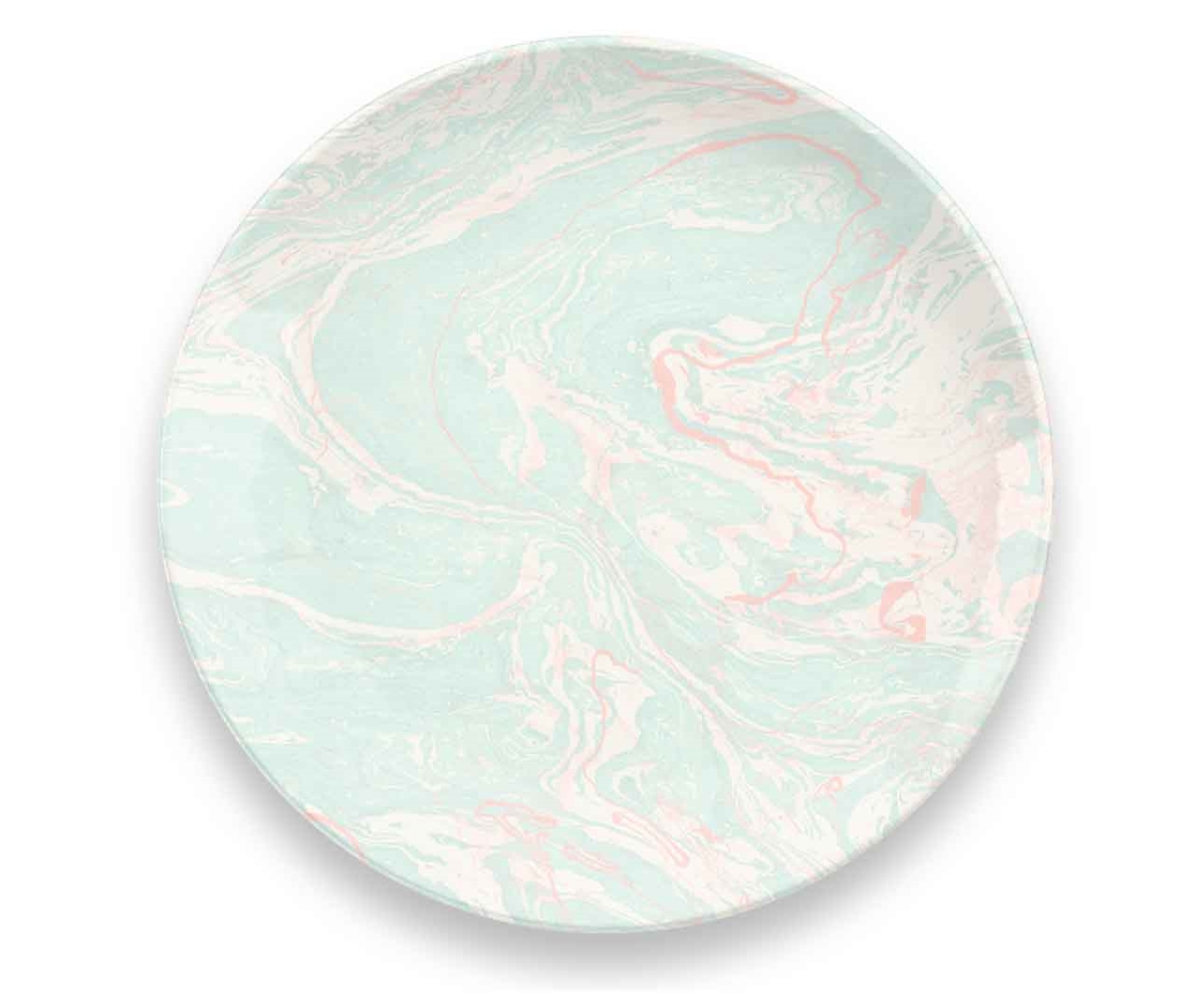 Pvc0140psgmw Reef Marble Round Platter - Coral
