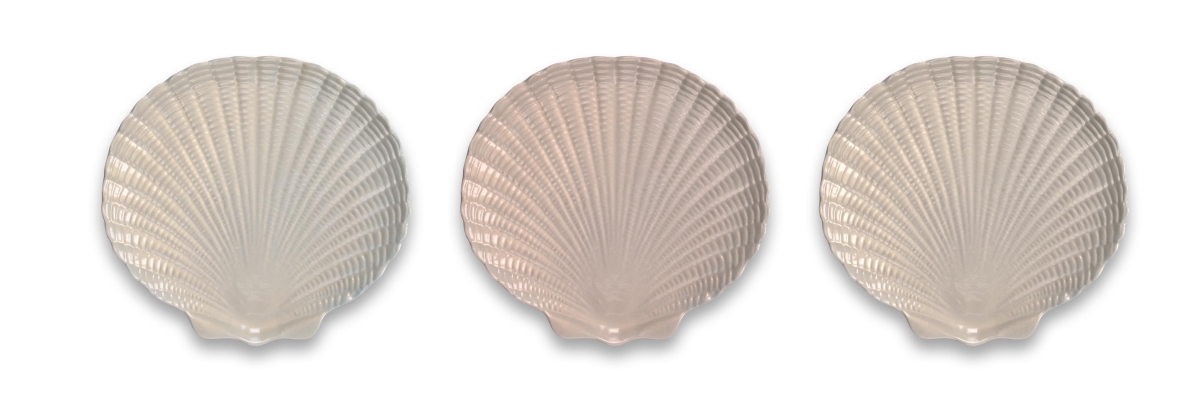 Ps38090spsco Coral Reef Figural Shell Salad Plate, Set Of 3 - Assorted Colors