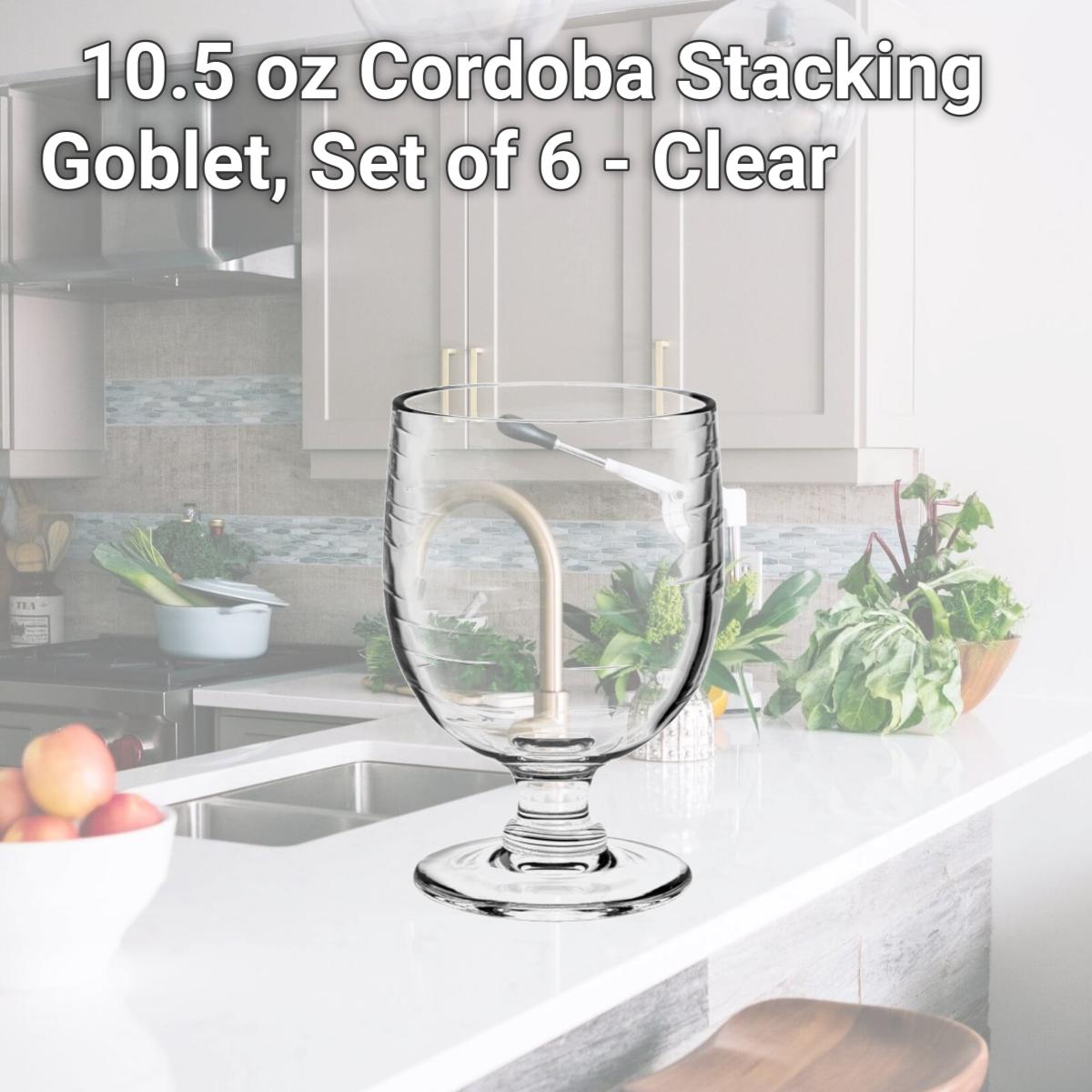 Picture of Tarhong PSLGB105GCC 10.5 oz Cordoba Stacking Goblet, Set of 6 - Clear