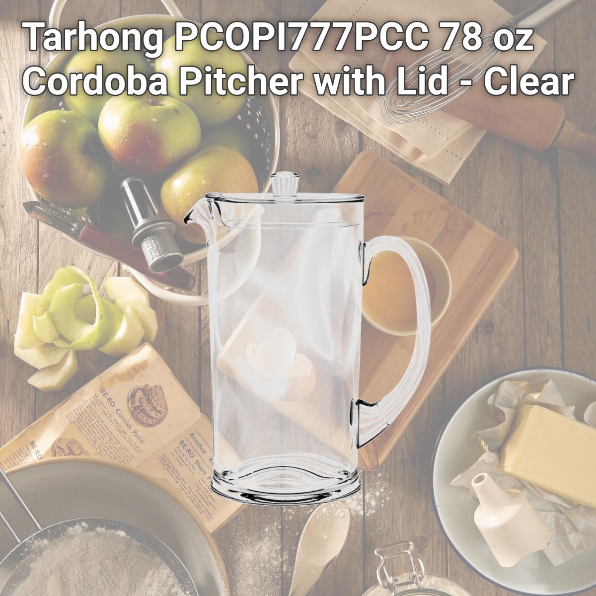 Picture of Tarhong PCOPI777PCC 78 oz Cordoba Pitcher with Lid - Clear