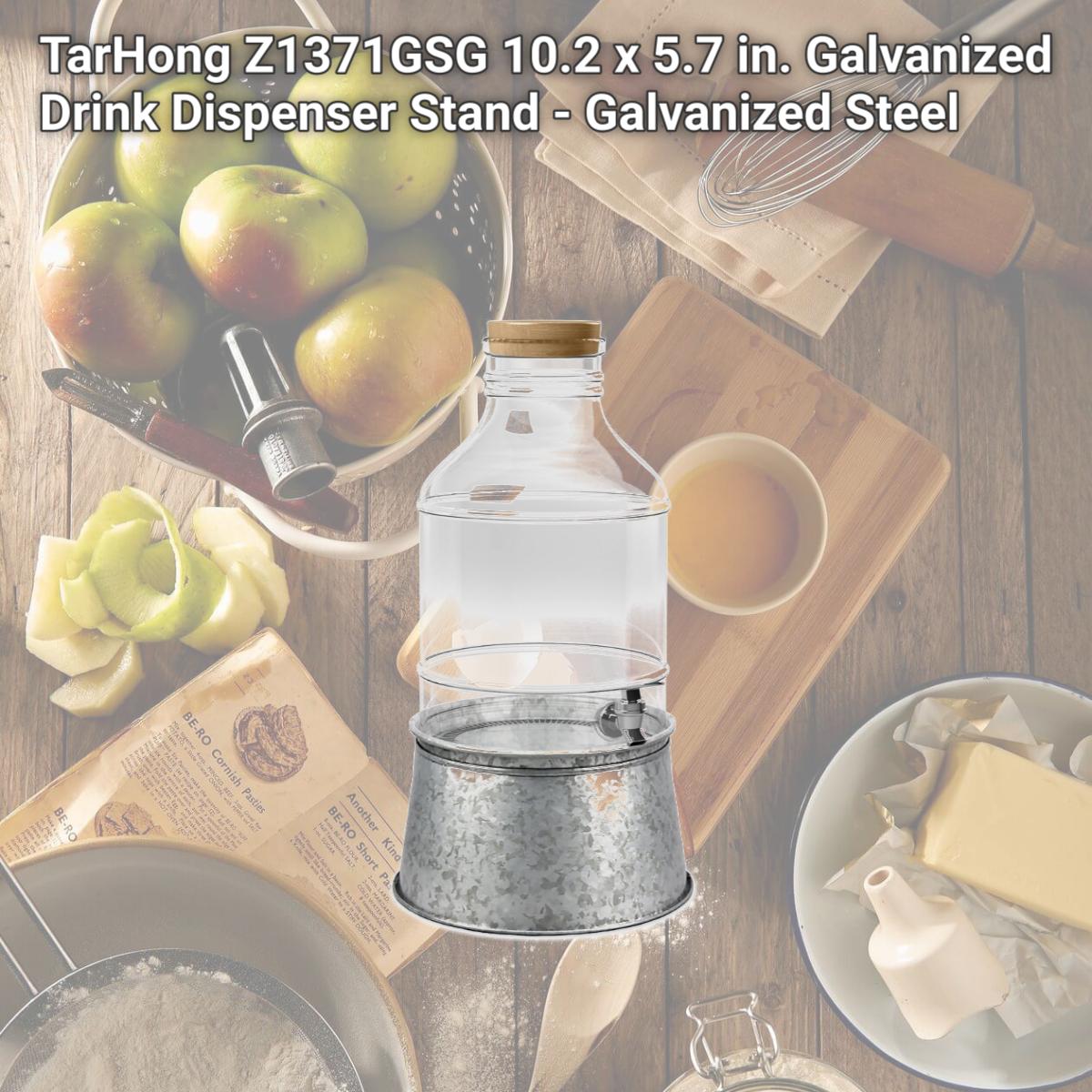 Picture of TarHong Z1371GSG 10.2 x 5.7 in. Galvanized Drink Dispenser Stand - Galvanized Steel