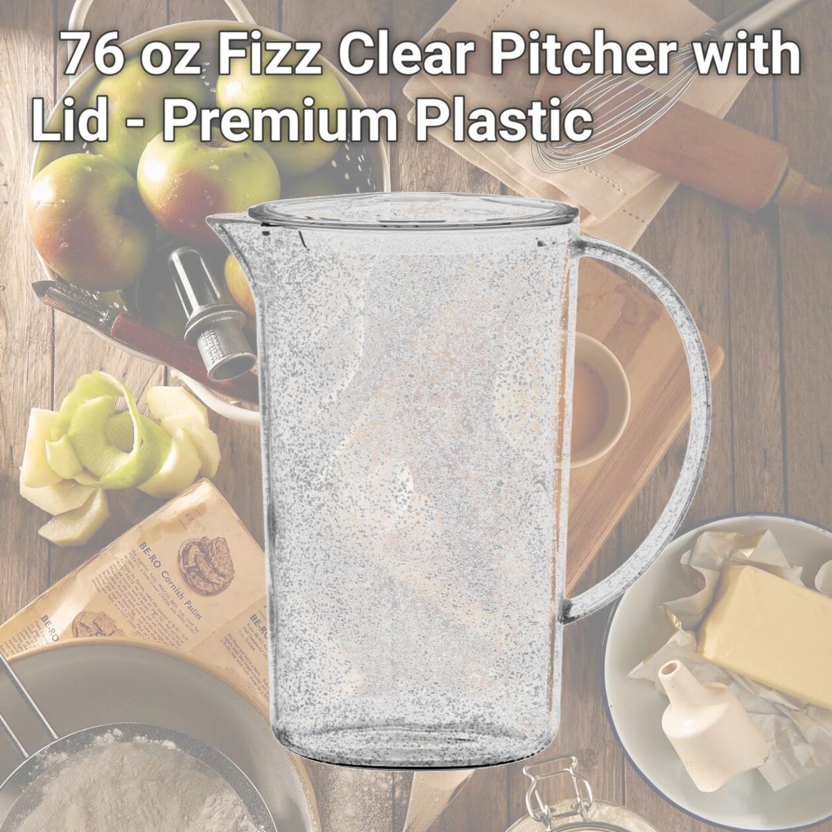 Picture of TarHong PFZPI760FPCB 76 oz Fizz Clear Pitcher with Lid - Premium Plastic