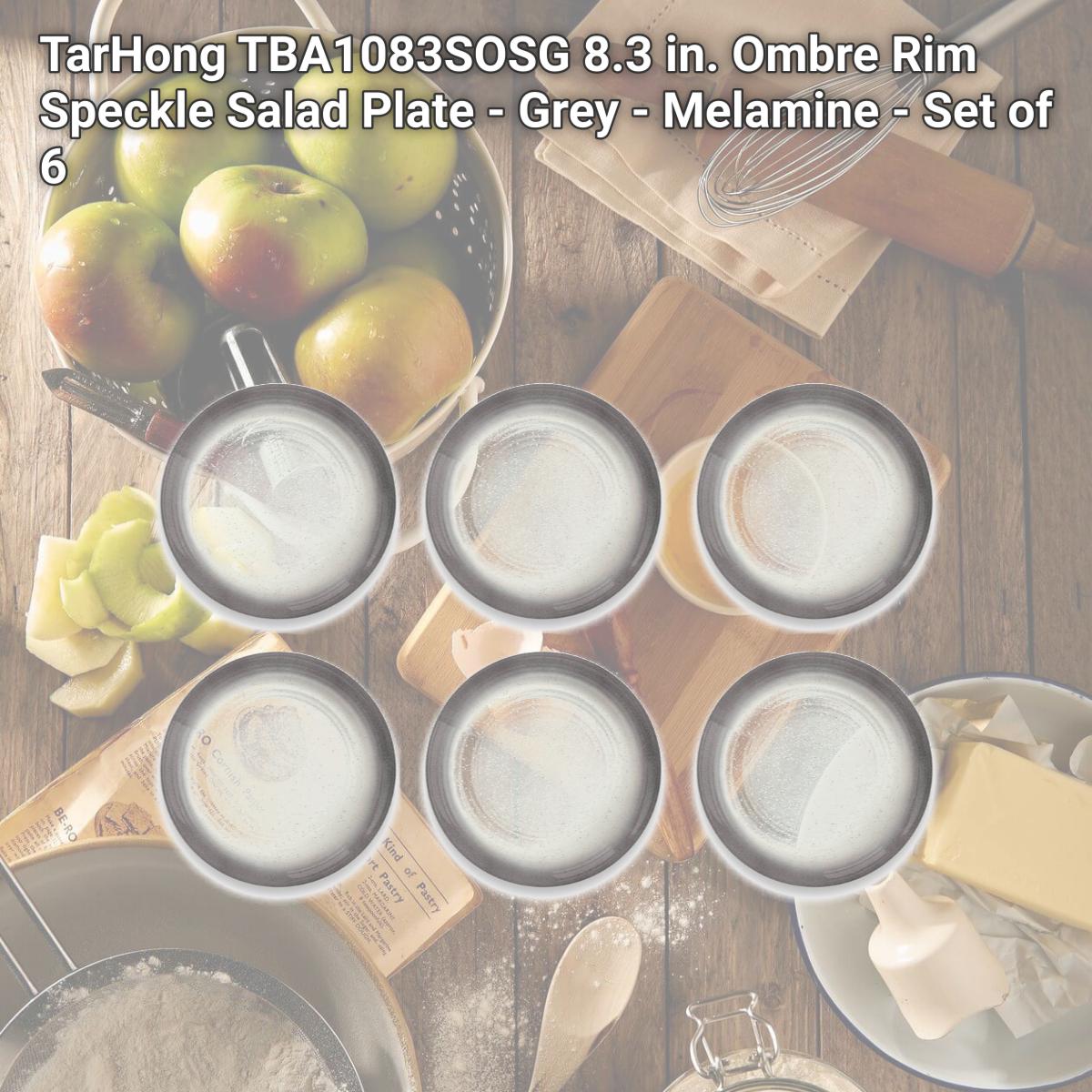 Picture of TarHong TBA1083SOSG 8.3 in. Ombre Rim Speckle Salad Plate - Grey - Melamine - Set of 6