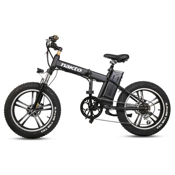 Foldingmncrs 20 In. Electric Bike Fat Tire Mini Cruiser, Black