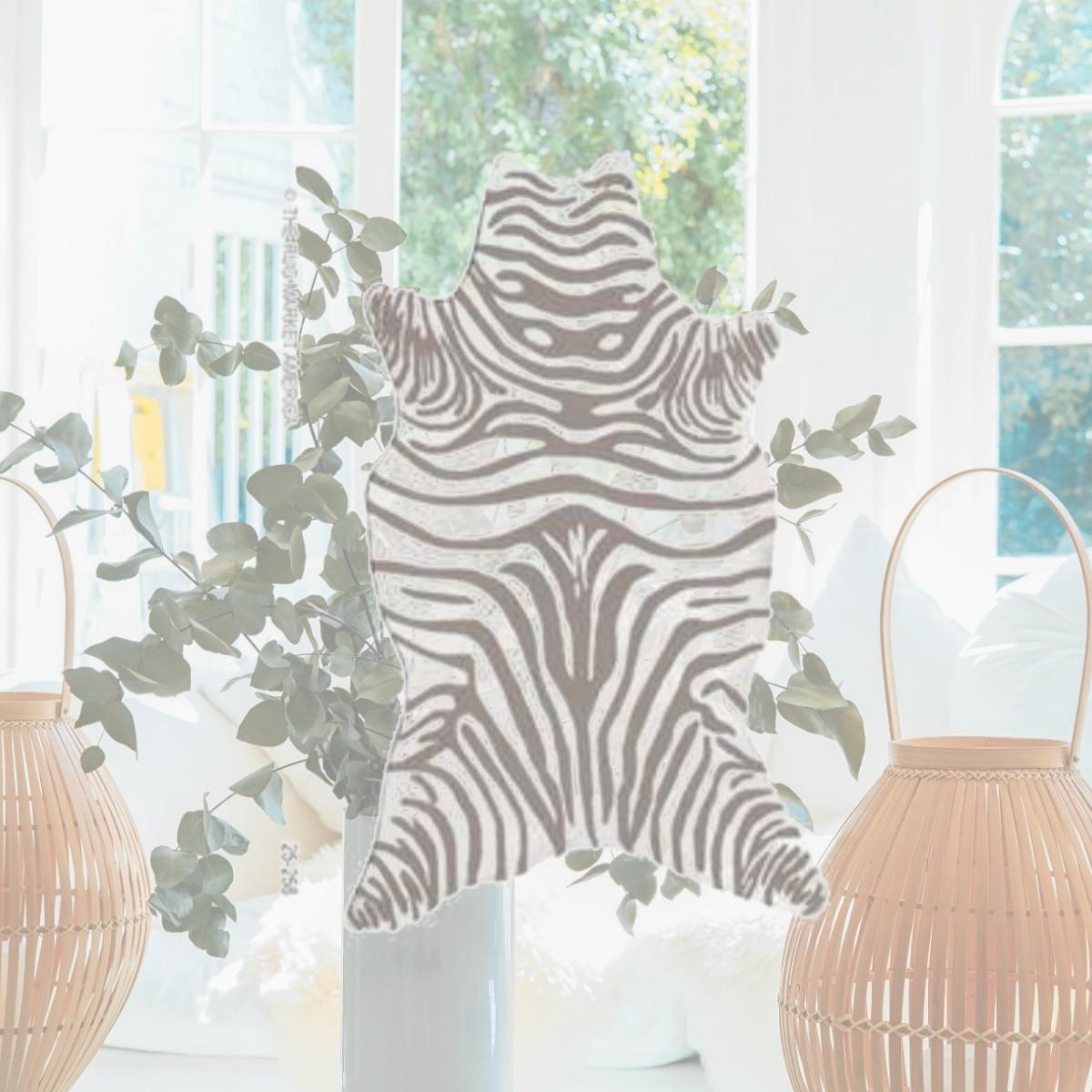 Picture of The Rug Market 25258E ZEBRA GREY SHAPED AREA RUG 8X10