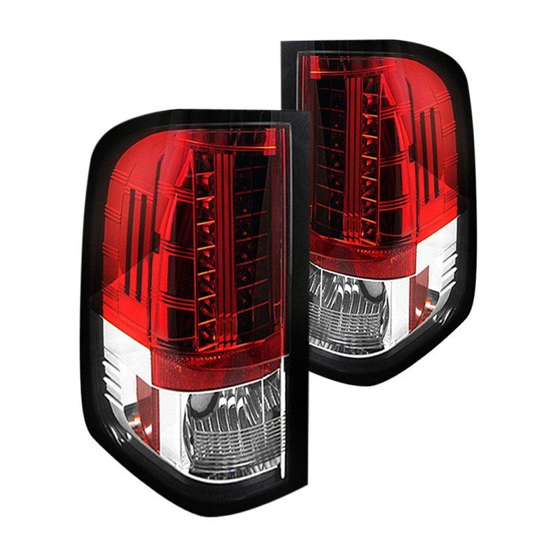 5001795 Led Tail Lights For 2007-2013 Chevy Silverado, Red Clear