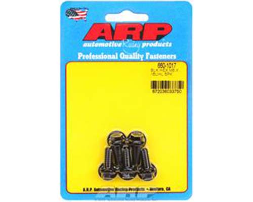 M6 x 1 x 16 mm Black Oxide Hex Bolts, Pack of 5